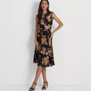 Lauren Ralph Lauren Women's Floral Bubble Crepe Cap-Sleeve Dress